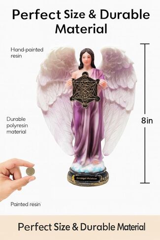 Archangel Metatron Resin Statue - Catholic Figurine, Two 8", 12" | Arcángel Metatrón de Resina Figura Catolica - Estatua de Resina in Kuwait