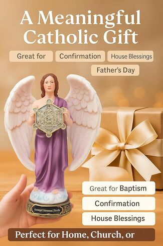 Archangel Metatron Resin Statue - Catholic Figurine, Two 8", 12" | Arcángel Metatrón de Resina Figura Catolica - Estatua de Resina in Kuwait