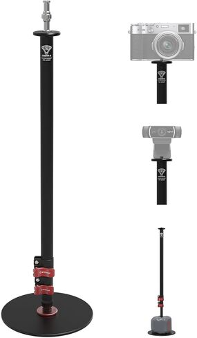 IFOOTAGE Round Base Monopod RB-A300,Live Studio Small Footprint Monopod,1/4" & 3/8" Mount Adapter and Conversion Screw,Aluminium Alloy Stable Structure,24"/61~59.5"/151cm in Kuwait