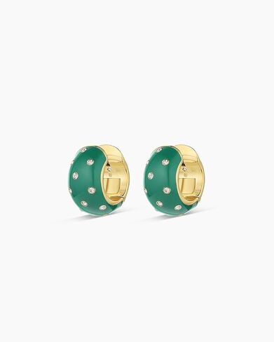 gorjana - Banks Shimmer Earrings Emerald - Bold drop earrings - Shimmer and statement - Secure hinge closure in Saudi Arabia