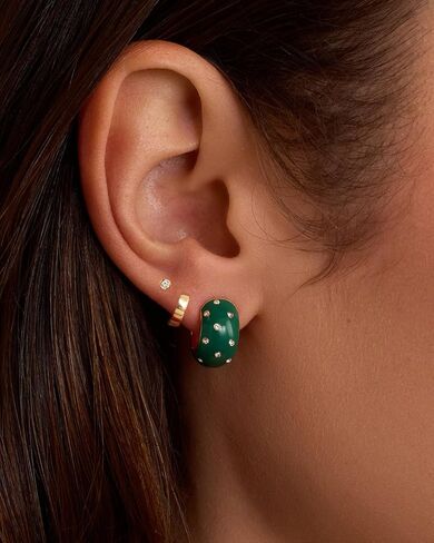 gorjana - Banks Shimmer Earrings Emerald - Bold drop earrings - Shimmer and statement - Secure hinge closure in Saudi Arabia