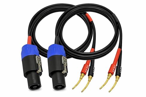 CESS-276-6f Braided-Type Pin Banana Plug to Speakon Speaker Cable, Secure Contact with Spring Clips, Super Soft Silicone 12 Gauge Wires (6 Feet) in Kuwait