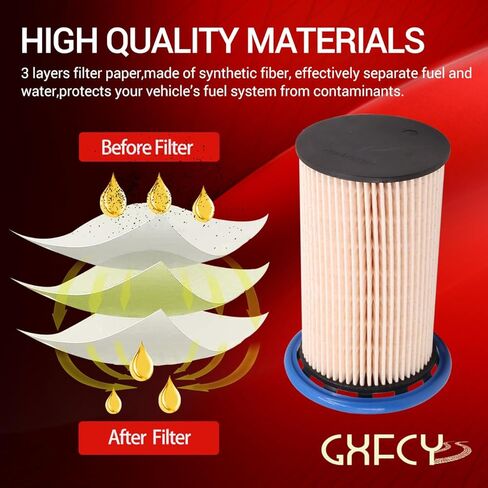 PU8008 Fuel Filter Replace for 7N0127177 7N0127177B WF10114 DF99057 Compatible with Volkswagen Passat 2012-2014 2.0L Diesel Engine 2015 TDi Audi Q3 2013-2014(Pack of 6) in Saudi Arabia