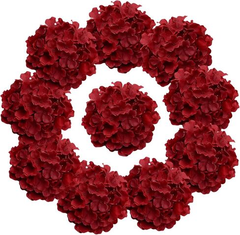 10 pcs Hydrangea Artificial Flowers, Silk Artificial Hydrangea Head with Stem Hydrangea for Bridal Wedding Baby Shower Home Party Decoration (Blush Pink) in Kuwait