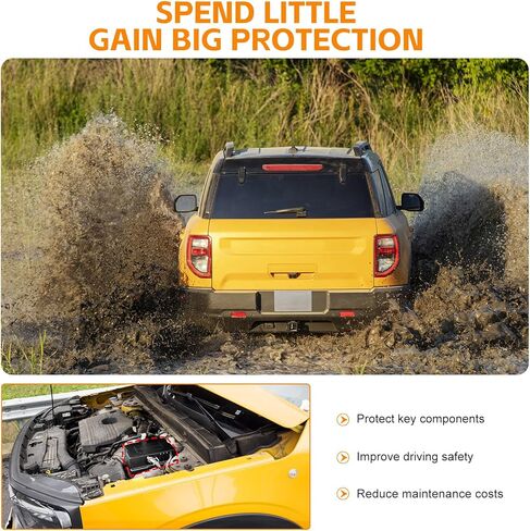 واقي غطاء بطارية محرك ABS لسيارة Ford Bronco Sport 2021-2025، غطاء حماية بطارية محرك مقاوم للغبار بتغطية كاملة لملحقات Bronco الرياضية 2024 in Kuwait