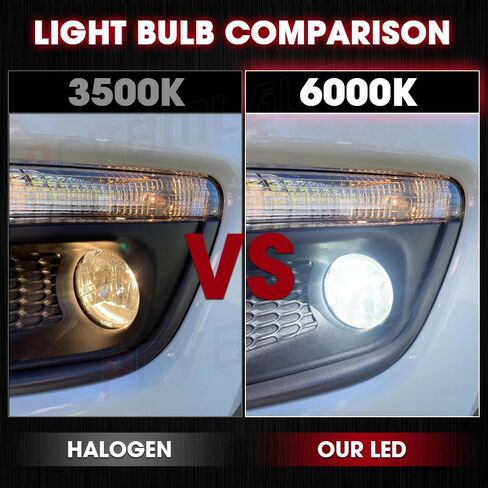 مجموعة مصابيح الضباب + مصابيح LED متوافقة مع Pontiac G6 G8 2008 2009 2010، عدسة شفافة 6000K أضواء بيضاء فائقة السطوع، سطوع 300%، استبدال مباشر، حزمة من 4 in Kuwait