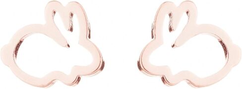 Tiny Rabbit Bunny Stud Earrings Stainless Steel Lovely Cute Hare Animal Pets Carrot Lightweight Small Earrings for Women Minimalist Happy Easter Spring Holiday Birthday Christmas Trendy Jewelry Gifts in Saudi Arabia