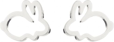 Tiny Rabbit Bunny Stud Earrings Stainless Steel Lovely Cute Hare Animal Pets Carrot Lightweight Small Earrings for Women Minimalist Happy Easter Spring Holiday Birthday Christmas Trendy Jewelry Gifts in Saudi Arabia