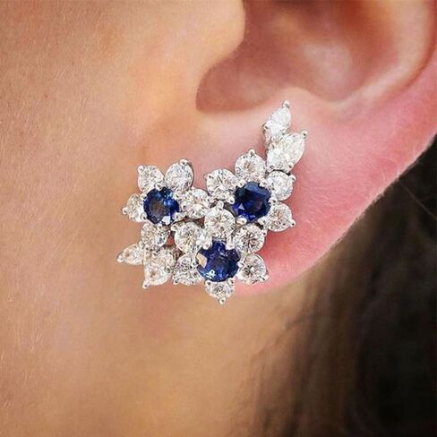 White Gold Plated Cubic Zirconia Stud Earrings for Women Wedding Bridal Daily Evening Parties Wear Lightweight Jewelry Earring Gift for Her in Saudi Arabia