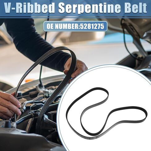 حزام محرك السيارة ACROPIX متعدد الأوجه على شكل حرف V مناسب لسيارة Ford F-250 Super Duty 2002-2010 V8 5.4L V10 6.8L No.5281275 - حزمة من 1 in Saudi Arabia