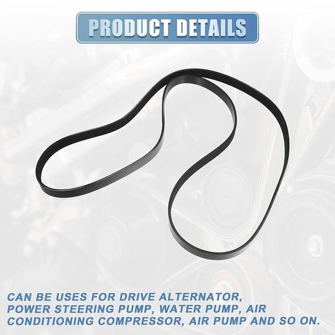 حزام محرك السيارة ACROPIX متعدد الأوجه على شكل حرف V مناسب لسيارة Ford F-250 Super Duty 2002-2010 V8 5.4L V10 6.8L No.5281275 - حزمة من 1 in Saudi Arabia