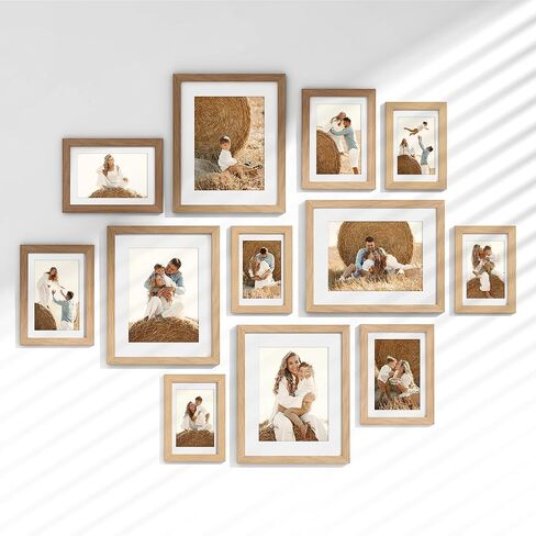 12 Pack Picture Frames Collage Wall Decor, Gallery Frame Set for Wall Mounting or Tabletop Display, Multi Sizes Including 4pcs 8x10, 4pcs 5x7, 4pcs 4x6, Black+White+Gold in Kuwait