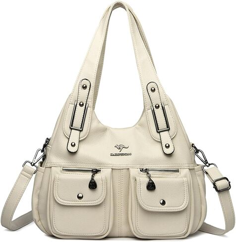 Slouchy PU Leather Hobo Bags Women Underarm Shoulder Bag Multi-pocket Crescent Crossbody Purses Travel Tote Handbag 2026 in Kuwait