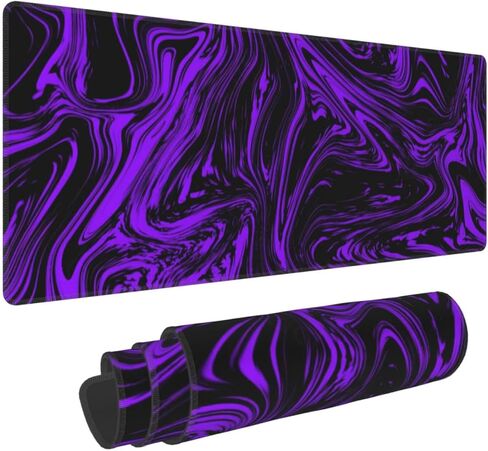 Purple and Black Mouse Pad Gaming Desk Mat Large Long Desk Pad Computer Mousepad XL Non-Slip Laptop Keyboard Mat for Office Home Travel 31.5" L*11.8" W in Saudi Arabia
