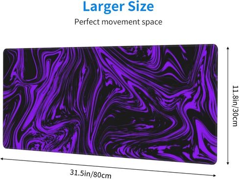 Purple and Black Mouse Pad Gaming Desk Mat Large Long Desk Pad Computer Mousepad XL Non-Slip Laptop Keyboard Mat for Office Home Travel 31.5" L*11.8" W in Saudi Arabia