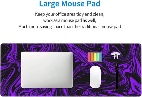 Purple and Black Mouse Pad Gaming Desk Mat Large Long Desk Pad Computer Mousepad XL Non-Slip Laptop Keyboard Mat for Office Home Travel 31.5" L*11.8" W in Saudi Arabia