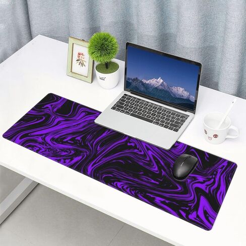 Purple and Black Mouse Pad Gaming Desk Mat Large Long Desk Pad Computer Mousepad XL Non-Slip Laptop Keyboard Mat for Office Home Travel 31.5" L*11.8" W in Saudi Arabia