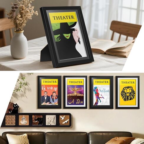 tutata Theater Program Display Frame, Hold 5.5x8.5 Media, Brochure Display Frame, Wall or Tabletop Display, Black in Saudi Arabia