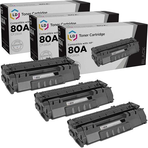 LD Products Compatible Replacement for HP 80a Toner Cartridge Black CF280A for Use with LaserJet Pro 400 M401dn M401dne M401dw M401 M425 M425dn M425dw M401a (3 Pack, Standard Yield) in Saudi Arabia