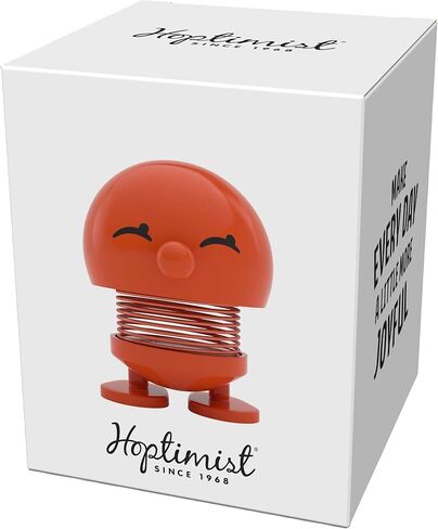 Hoptimist Classic Bimble، زينة ديكور المنزل - تصميم دنماركي، بلاستيك مع زنبرك معدني، صغير - يخلق حركة مبهجة - (برتقالي) in Kuwait