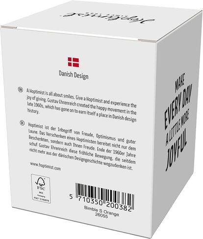 Hoptimist Classic Bimble، زينة ديكور المنزل - تصميم دنماركي، بلاستيك مع زنبرك معدني، صغير - يخلق حركة مبهجة - (برتقالي) in Kuwait