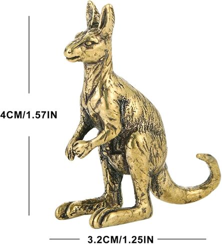 2pcs Kangaroo Figurines Kangaroo Decor Vintage Brass Sculpture Art Piece, Ideal Decor for Home, Office, Shelf, Living Room, or Desk Display in Kuwait