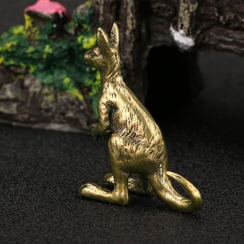 2pcs Kangaroo Figurines Kangaroo Decor Vintage Brass Sculpture Art Piece, Ideal Decor for Home, Office, Shelf, Living Room, or Desk Display in Kuwait