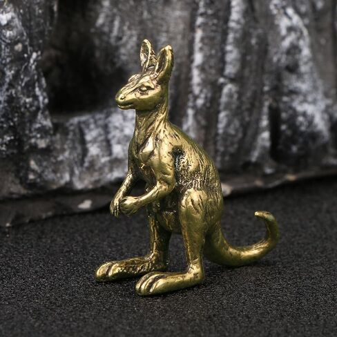 2pcs Kangaroo Figurines Kangaroo Decor Vintage Brass Sculpture Art Piece, Ideal Decor for Home, Office, Shelf, Living Room, or Desk Display in Kuwait