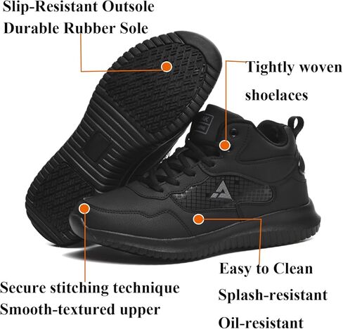 Non Slip Work Boots for Men Oil Resistant Food Service Shoes Comfortable Slip On Chef Shoes for Restaurant Hospital in Saudi Arabia