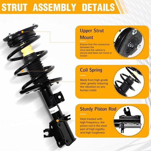 مجموعة الدعامات الأمامية مع استبدال ممتص الصدمات الربيعي الملفوف لموديلات 2007-2012 Nissan Altima 2.5L فقط 172392 172393، مجموعة من 2 in Kuwait