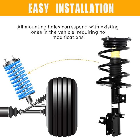 مجموعة الدعامات الأمامية مع استبدال ممتص الصدمات الربيعي الملفوف لموديلات 2007-2012 Nissan Altima 2.5L فقط 172392 172393، مجموعة من 2 in Kuwait