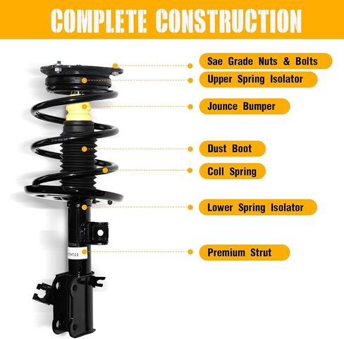 مجموعة الدعامات الأمامية مع استبدال ممتص الصدمات الربيعي الملفوف لموديلات 2007-2012 Nissan Altima 2.5L فقط 172392 172393، مجموعة من 2 in Kuwait