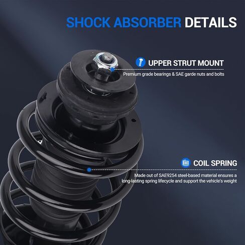 ممتص الصدمات الأمامي الكامل من Autoround متوافق مع Chevy Aveo 2004-2011/ Aveo5 2007-2011، Pontiac G3 2009-2010/ Wave 2005-2008، 172295 172296 دعامات يسار ويمين مع مجموعة زنبركية ملفوفة in Saudi Arabia