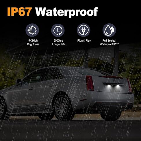 LED License Plate Light Compatible with 2008 2009 2010 Cadillac CTS, Powered by 18SMD White LED Lights ReplaceOE GM20901147 25911619, 20901148 25911620 in Saudi Arabia