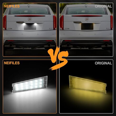 LED License Plate Light Compatible with 2008 2009 2010 Cadillac CTS, Powered by 18SMD White LED Lights ReplaceOE GM20901147 25911619, 20901148 25911620 in Saudi Arabia