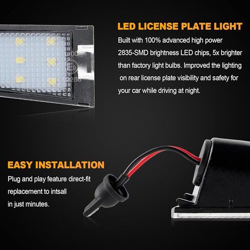 LED License Plate Light Compatible with 2008 2009 2010 Cadillac CTS, Powered by 18SMD White LED Lights ReplaceOE GM20901147 25911619, 20901148 25911620 in Saudi Arabia