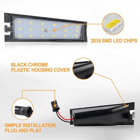 LED License Plate Light Compatible with 2008 2009 2010 Cadillac CTS, Powered by 18SMD White LED Lights ReplaceOE GM20901147 25911619, 20901148 25911620 in Saudi Arabia