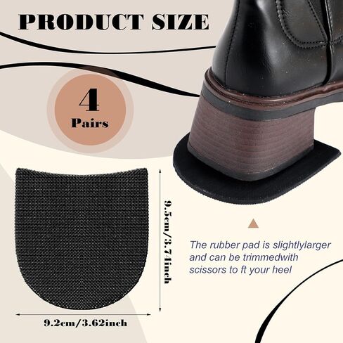Pangda 8 Pcs Shoe Repair Rubber Heels Anti-slip Boot Heel Replacement 5/32 Inch (3.5mm) Thick Rubber Shoes Repair Pads Anti-slip Heel Pads Cuttable Boot Heels Replacement for Women & Men Boots in Saudi Arabia