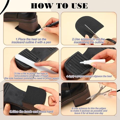 Pangda 8 Pcs Shoe Repair Rubber Heels Anti-slip Boot Heel Replacement 5/32 Inch (3.5mm) Thick Rubber Shoes Repair Pads Anti-slip Heel Pads Cuttable Boot Heels Replacement for Women & Men Boots in Saudi Arabia