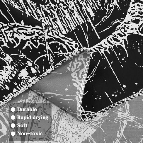 kampdream نسيج الجمجمة القوطية، أبيض وأسود الظلام شيطان الرعب الجمالية المفروشات الجدار شنقا لغرفة المعيشة النوم، 44x60 بوصة in Kuwait