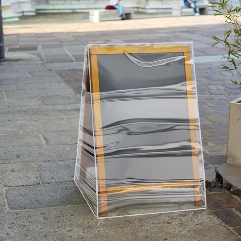 A Frame Sign Cover - Transparent Waterproof PVC 6 Mil Thick 20 x 40 Inch Chalkboard Protector for Outdoor Shop Cafe Burger Store Dustproof Snowproof in Kuwait
