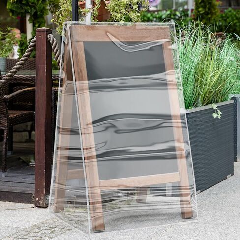 A Frame Sign Cover - Transparent Waterproof PVC 6 Mil Thick 20 x 40 Inch Chalkboard Protector for Outdoor Shop Cafe Burger Store Dustproof Snowproof in Kuwait
