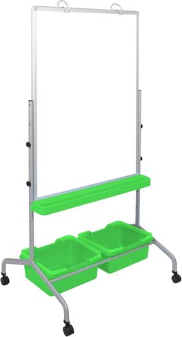 Stand Up Desk Store Mobile Whiteboard and Flipchart Easel with Storage Bins and Chart Hooks in Kuwait