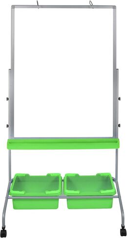 Stand Up Desk Store Mobile Whiteboard and Flipchart Easel with Storage Bins and Chart Hooks in Kuwait