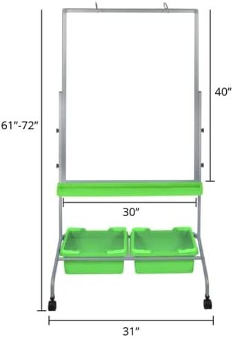 Stand Up Desk Store Mobile Whiteboard and Flipchart Easel with Storage Bins and Chart Hooks in Kuwait