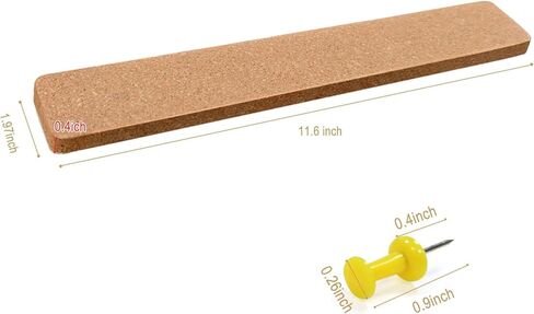 شرائط لوحة الفلين ذاتية اللصق - 12 × 2 بوصة، وسمك 0.4 بوصة، 4 عبوات مع 50 دبوس دفع متعدد الألوان للجدار والملاحظات والصور والجداول الزمنية والمكتب المنزلي in Kuwait