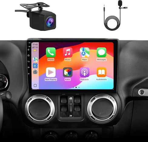 Car Radio Stereo Upgrade for Jeep Wrangler JK 2007-2018 Dodge Ram Android 13 with Wireless CarPlay Android Auto in Kuwait