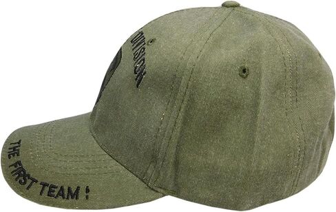 قبعة الفرسان التجارية الأولى من فرقة الفرسان الأولى للفريق الأول باللون الزيتوني الباهت باللون الأخضر المطرز القابل للتعديل CAP628G - مرخصة in Kuwait