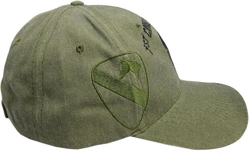 قبعة الفرسان التجارية الأولى من فرقة الفرسان الأولى للفريق الأول باللون الزيتوني الباهت باللون الأخضر المطرز القابل للتعديل CAP628G - مرخصة in Kuwait