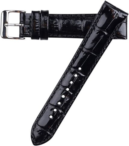 Hadley-Roma MS853 Genuine Italian Calfskin Leather Watch Strap with Alligator Grain Embossed Pattern, Heavy Padded, Remborde Construction, Available in 18mm, 20mm, 22mm, 24mm in Saudi Arabia